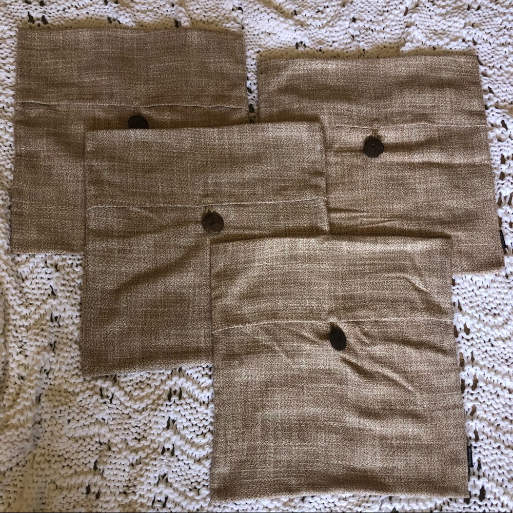 18” brown pillow covers - set of 4.